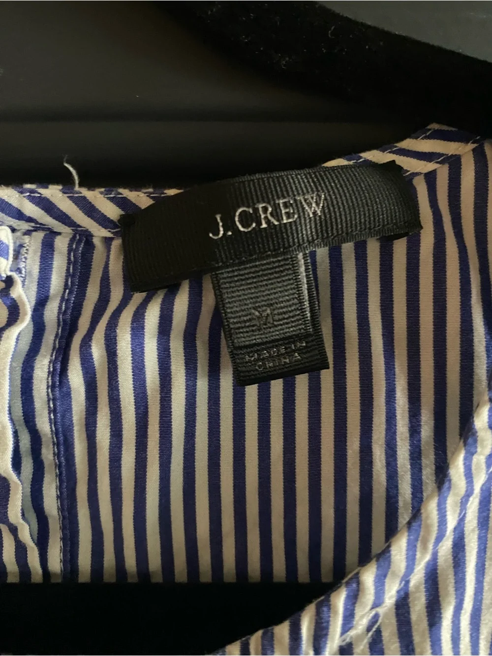 J. Crew Striped Sleeveless Peplum Top in Navy and White